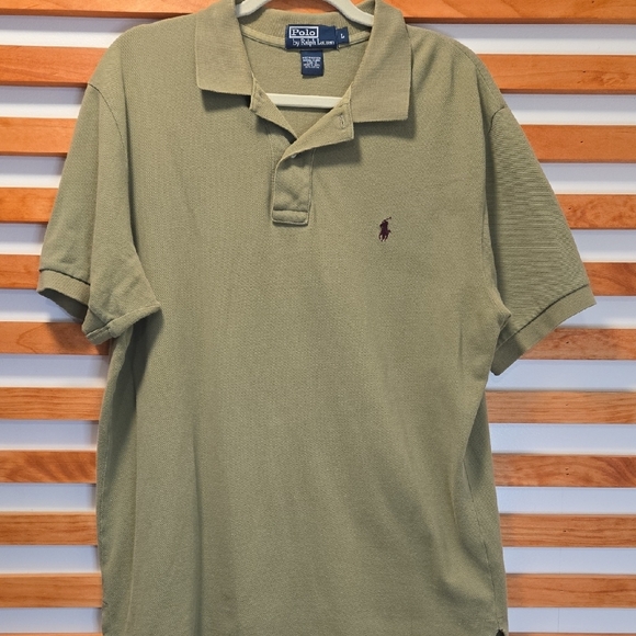 Polo Ralph Lauren Mens Large Green Polo Shirt Pony Classic Fit - Picture 2 of 3
